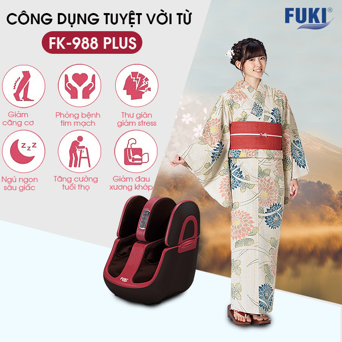 Máy massage chân thông minh 4D Fuki FK-988 Plus (màu đỏ)